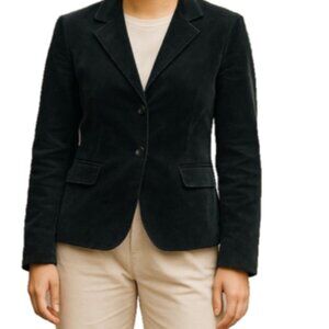 Women’s Black Suede Jacket Sz M Lined FieldGear Classic Blazer Minor Flaw